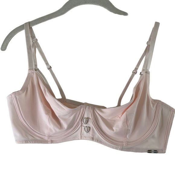 NWT 2 Steve Madden Pink Satin Bras with Adjustable Straps 38C - Picture 2 of 12
